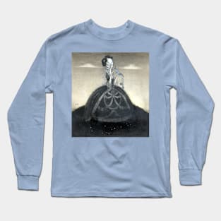 Flicka With the Blue Bird - John Bauer Long Sleeve T-Shirt